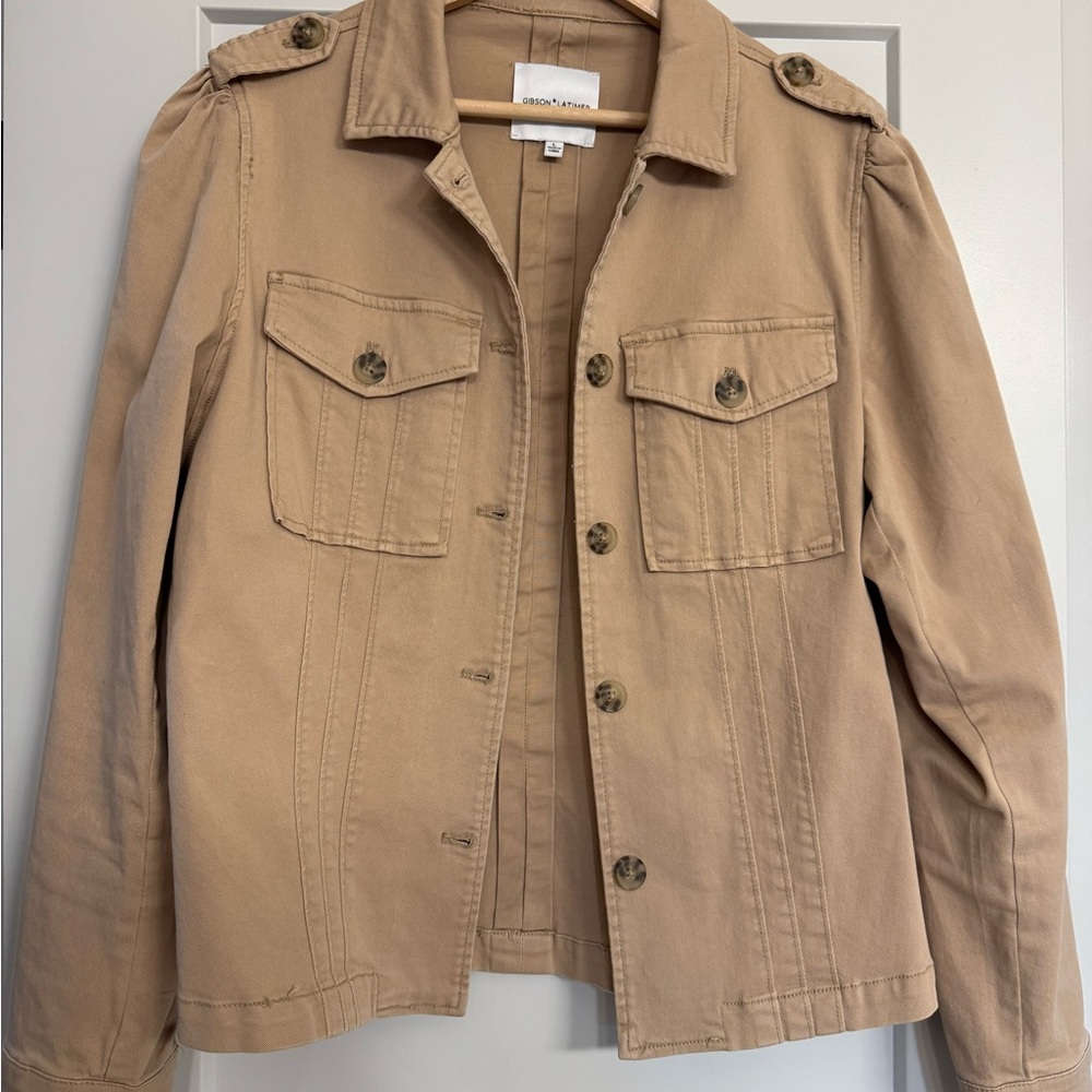 Gibson Latimer Brown Utility Jacket Structured Epaulettes
